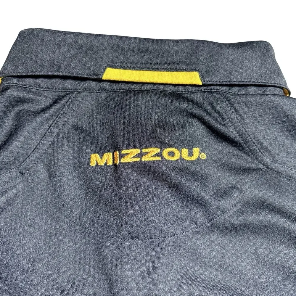 Vtg‎ Nike Team Mizzou Missouri Tigers Polo Shirt Mens 2XL FitDry Black Gold NCAA